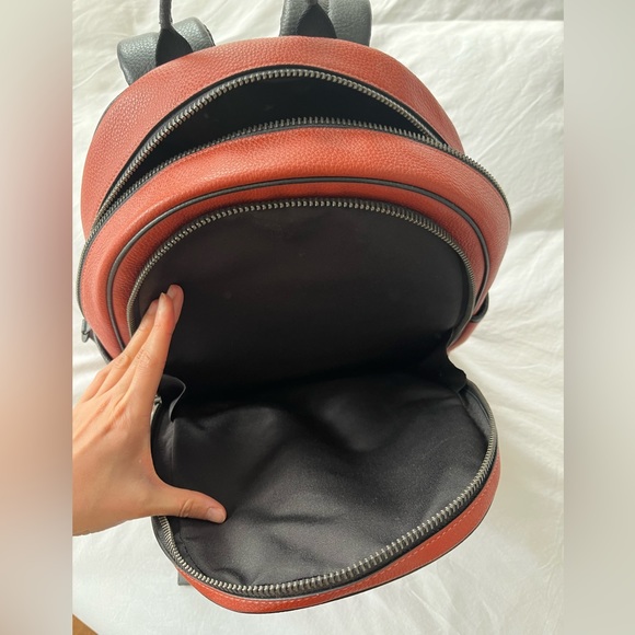 M Coach Thompson Pebbled Leather Backpack - Terracotta/Saddle - Picture 8 of 11